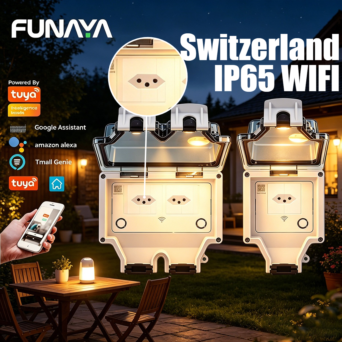 FUNAYA Switzerland Tuya Outdoo - Outdoor Power Outlet With Remote Control recension och pris
