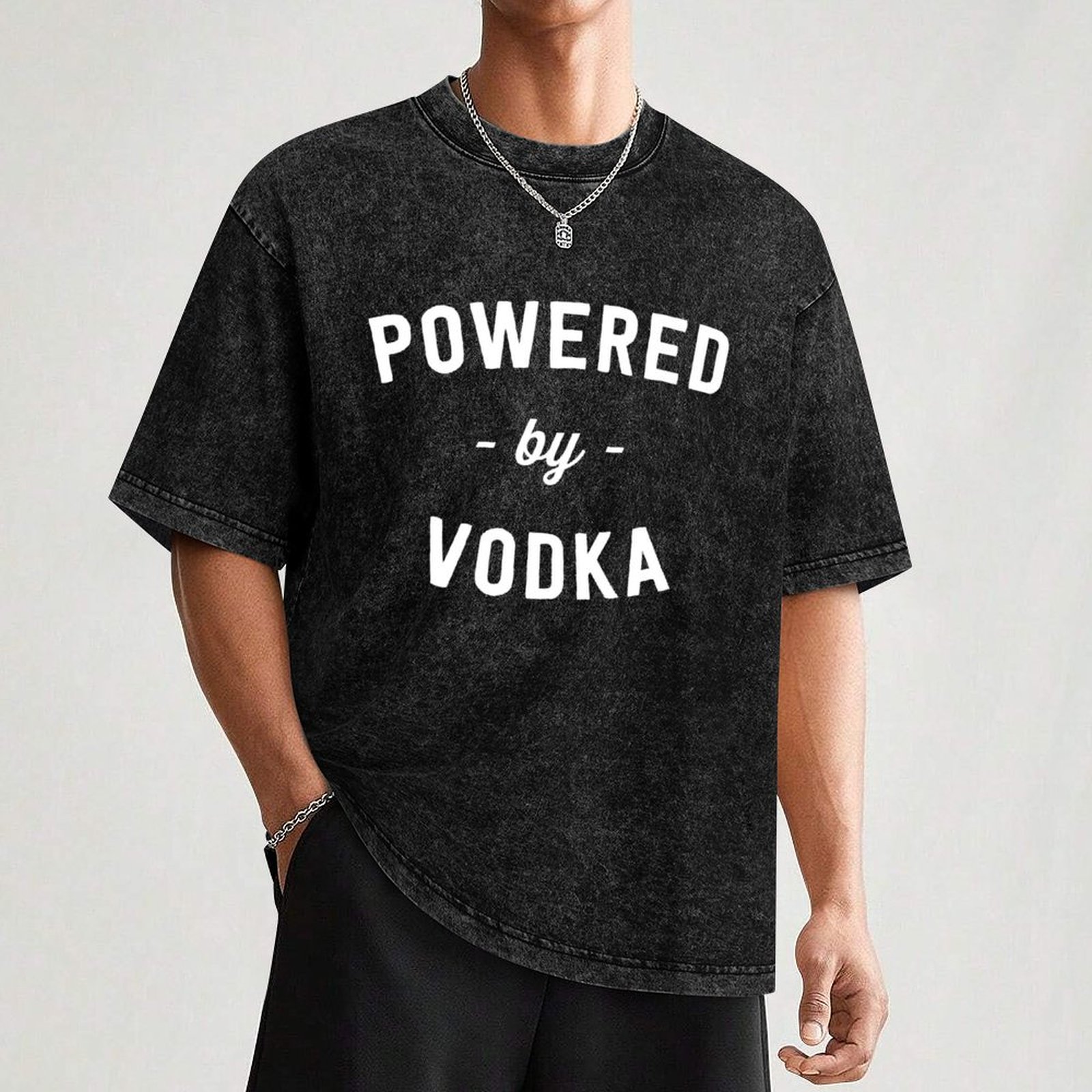 Powered By Vodka T-Shirt Work  - Outdoor Power Not Working recension och pris