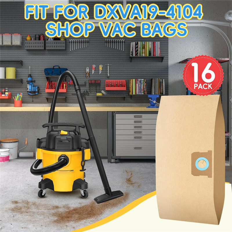 16 PACK DXVA19-4101 Bags For   - Wet Dry Vacuum Shop recension och pris