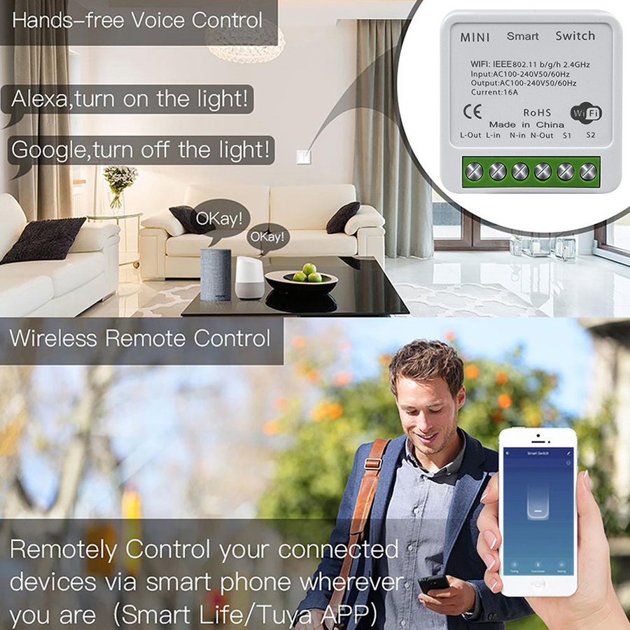 Tuya WiFi Smart Light Switch S - Outdoor Power Outlet With Remote Control recension och pris