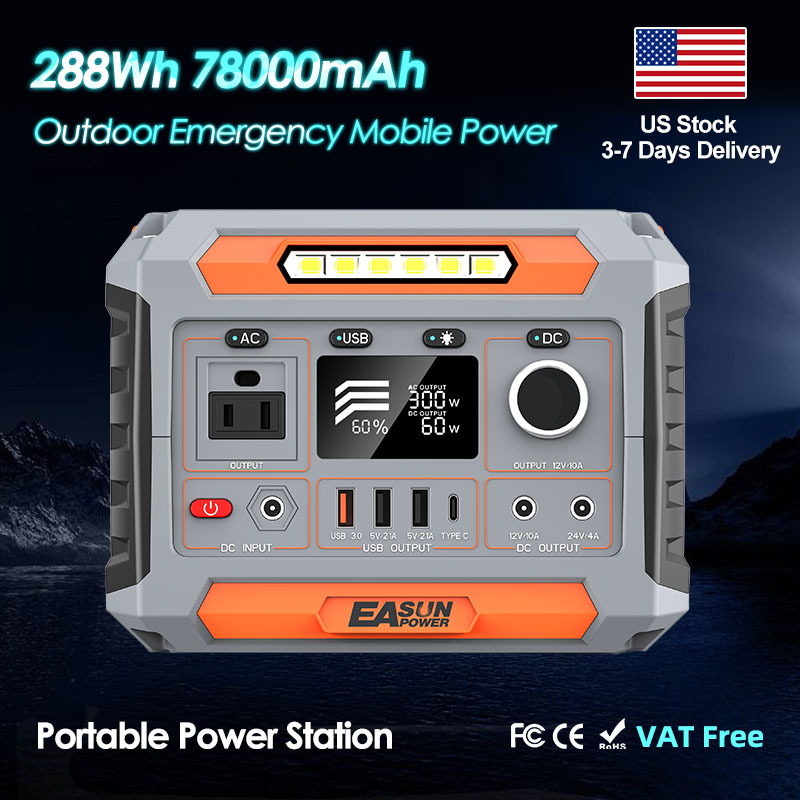 EASUN POWER 300W 288Wh portabl - Outdoor Power Products recension och pris