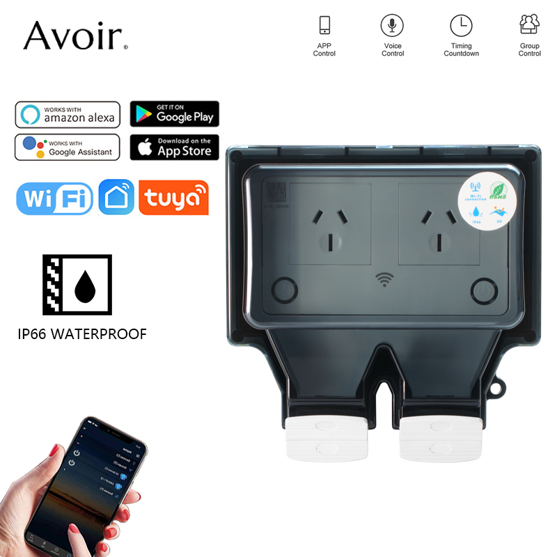 Avoir Tuya Wifi Waterproof Ele - Outdoor Power Outlet With Remote Control recension och pris