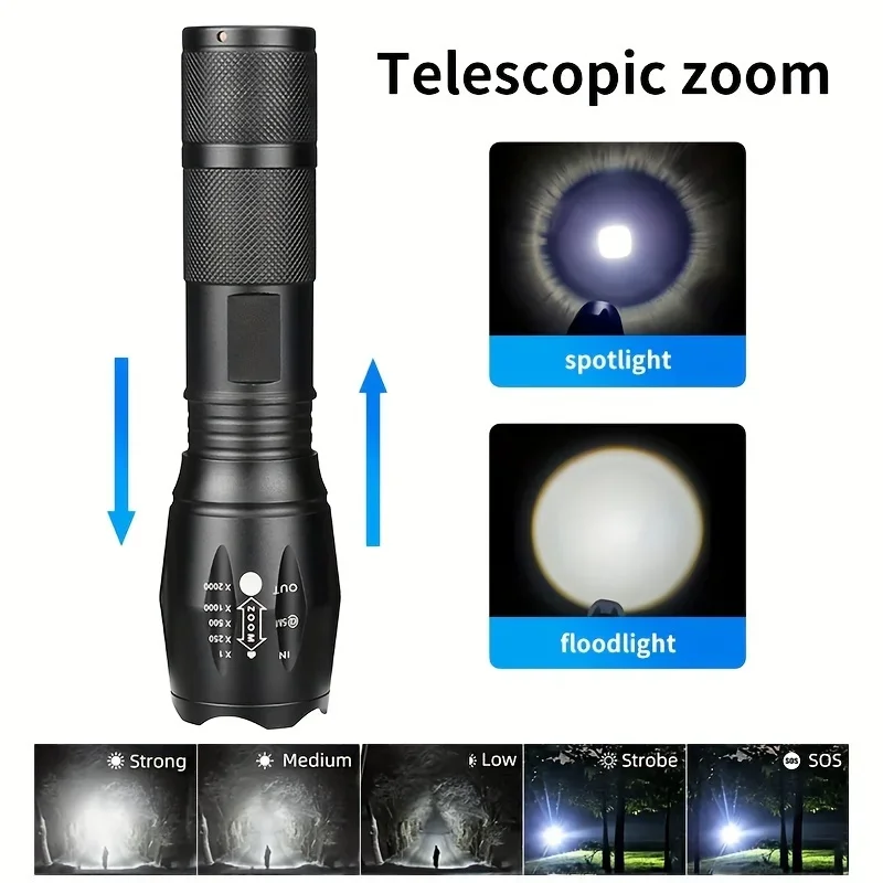 10W Zoom LED Flashlight High P - Outdoor Power Not Working recension och pris