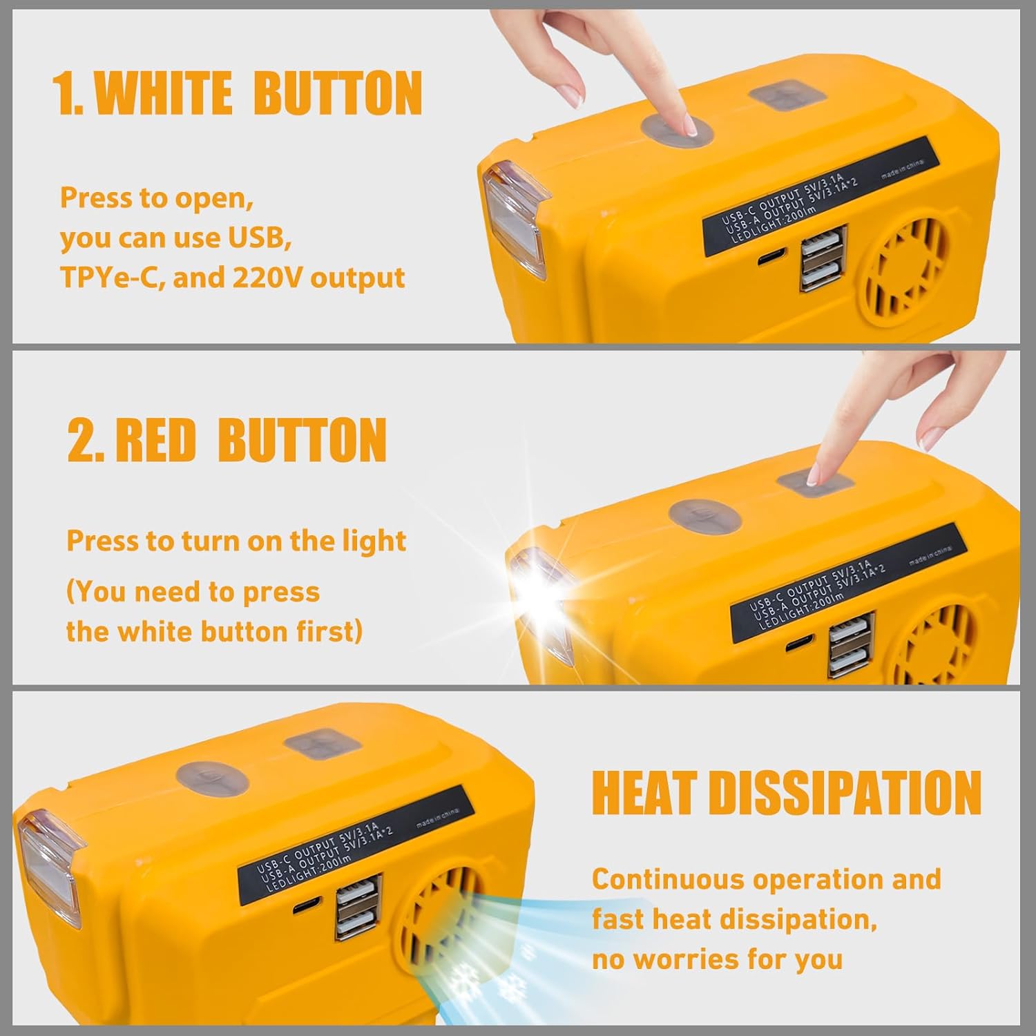 Compact Size 200W DC20V-AC220V - Outdoor Power Not Working recension och pris