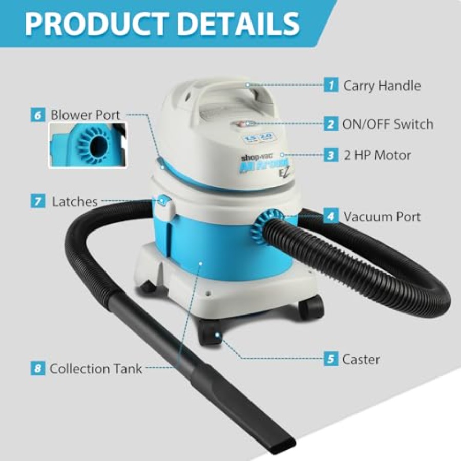 1.5 Gallon 2.0 Peak HP All Aro - Wet Dry Vacuum Shop recension och pris